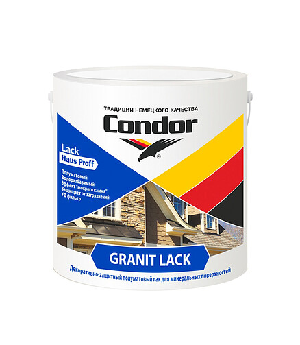 Лак Condor Granit Lack акриловый полуматовый, 2,3кг 438x503 в Материке
