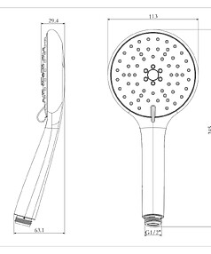 Лейка для душа LM8116C, 3 ф-ции d 113мм, хром 238x286 в Материке - Вариант 2