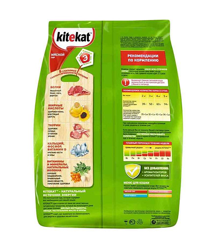 Корм для кошек KITEKAT Мясной пир (0,35кг) 438x503 в Материке - Вариант 2