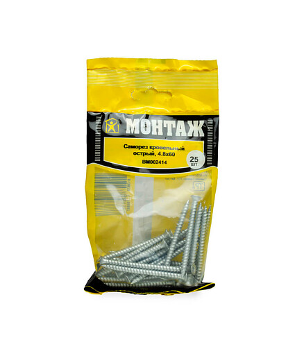 Саморез КРОВЕЛЬНЫЙ WO, острый по металлу шлиц TORX25 ДАКРОМЕТ 4,8x60 (уп=25шт) 438x503 в Материке - Вариант 2