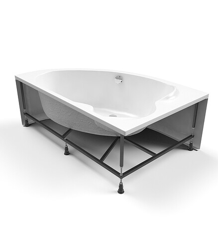 Ванна акриловая асимметричная KALIOPE 170х110см левая без ножек 438x503 в Материке - Вариант 3