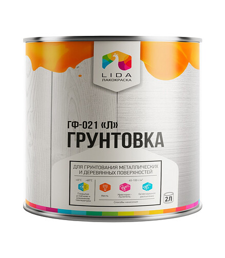 Грунтовка Lida ГФ-021Л светло-серая, 2,2кг 438x503 в Материке