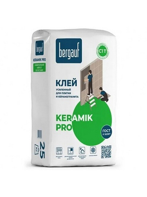 Клей Bergauf Keramik Pro усиленный для плитки, 25кг 495x660 Клей Bergauf Keramik Pro усиленный для плитки, 25кг 495x660 в Материке