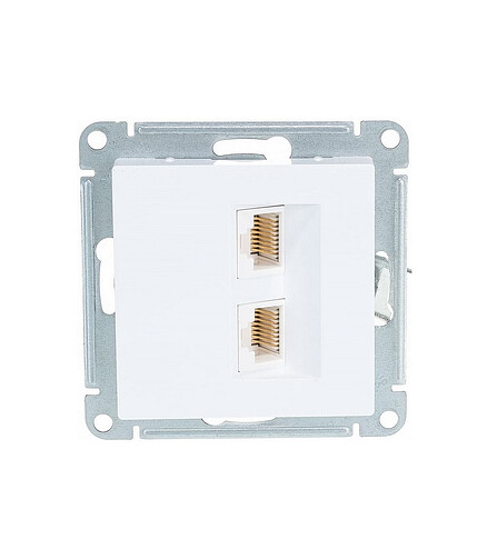 Розетка комп. SE ATLAS Design ATN000185 2мест. белый 438x503 в Материке
