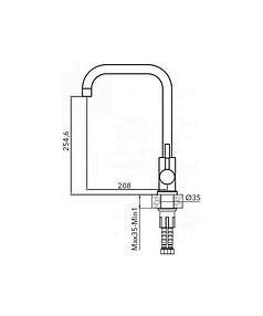 Смеситель AVZAR4-B304GR (для кухни) без подводки, нерж.сталь, серый