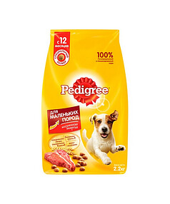 Корм для взрослых собак мелких пород PEDIGREE говядина (2,2кг)