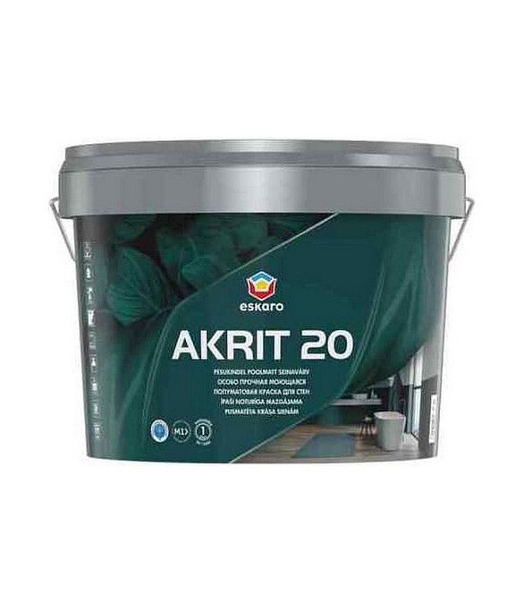 Краска Eskaro Akrit-20 полуматовая, 2,85л 586x674 Краска Eskaro Akrit-20 полуматовая, 2,85л 586x674 в Материке