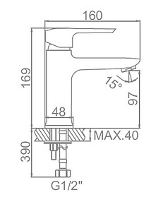 Смеситель L1058 (для умывальника) 238x286 в Материке - Вариант 3