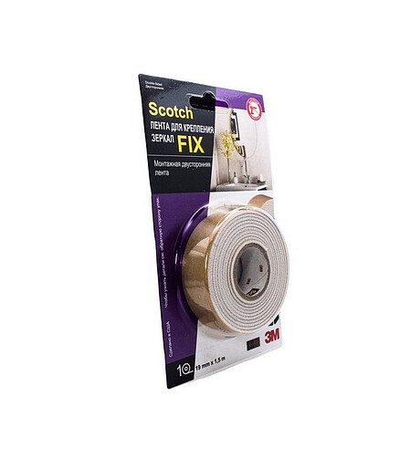 Лента монтажная 3М для зеркал 4496W-1915-P Scotch FIX 19ммх1,5м 438x503 в Материке