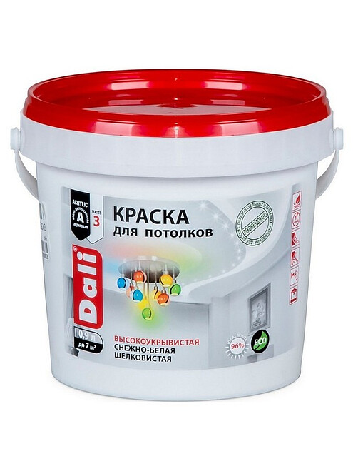 Краска DALI для потолков белая, 0,9л 495x660 Краска DALI для потолков белая, 0,9л 495x660 в Материке