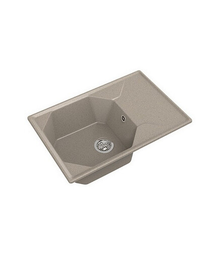 Мойка GRANFEST GF-U-740L 740x500мм иск.мрамор-песочный (сифон в комплекте) 438x503 в Материке