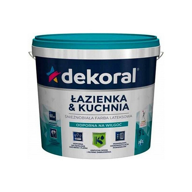 Краска Dekoral MALEINAK PLUS для кухонь и ванн 5л