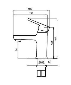 Смеситель W1049 (для умывальника), ЦИНК 238x286 в Материке - Вариант 2