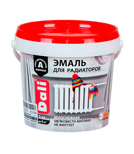 Эмаль Dali для радиаторов акриловая (до +120С), 1кг 438x503 в Материке