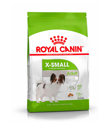 Корм для собак мелких пород Royal Canin X-Small Adult (1,5кг) 438x503 в Материке