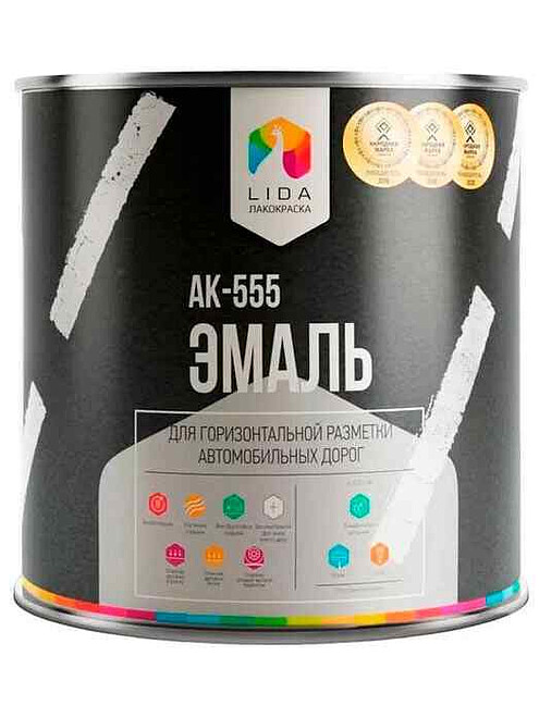 Эмаль LIDA АК-555 для разметки дорог белая, 3кг 495x660 Эмаль LIDA АК-555 для разметки дорог белая, 3кг 495x660 в Материке