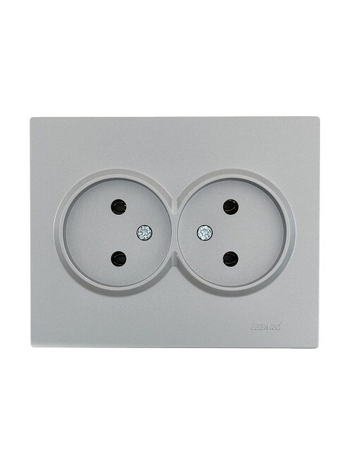 Розетка Lezard VESNA 2мест. платина 495x660 Розетка Lezard VESNA 2мест. платина 495x660 в Материке