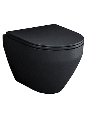 Унитаз SPIRIT V2.0 FlashClean подвесной черный-мат с сиденьем Duroplast S-Close 238x286 в Материке