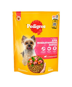 Корм для взрослых собак миниатюрных пород PEDIGREE Говядина (600г)