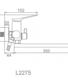 Смеситель L2275 (для ванны, длинный излив) ХРОМ 238x286 в Материке - Вариант 2