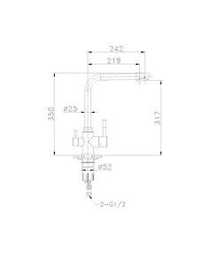 Смеситель EXPERT LM5060S (для кухни) с каналом для фильтр. воды, нерж.сталь