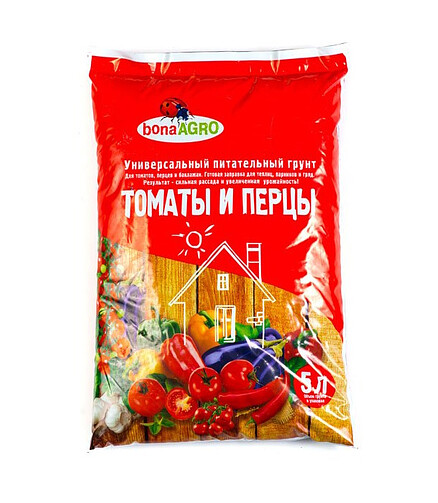 Грунт bonaAGRO для томатов и перцев (5л) 438x503 в Материке
