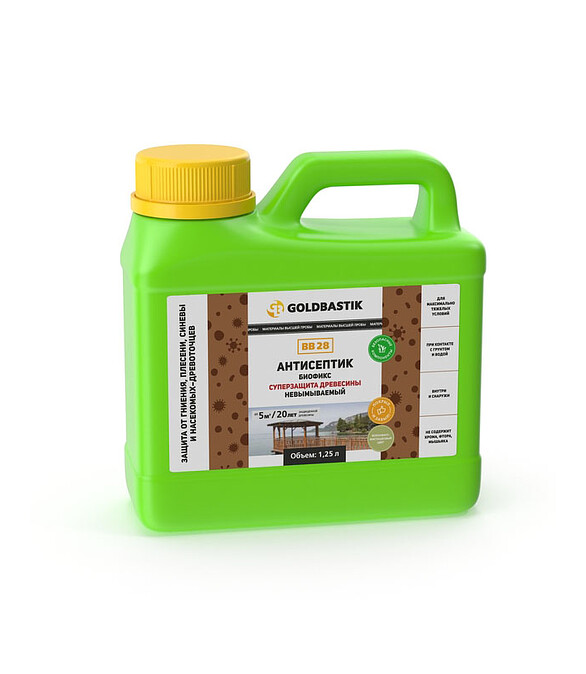 Антисептик GOLDBASTIK BB28 Биофикс Суперзащита древесины, 1,25л 586x674 Антисептик GOLDBASTIK BB28 Биофикс Суперзащита древесины, 1,25л 586x674 в Материке