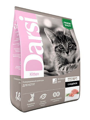 Корм для котят Darsi Kitten индейка (1,8кг) 238x286 в Материке