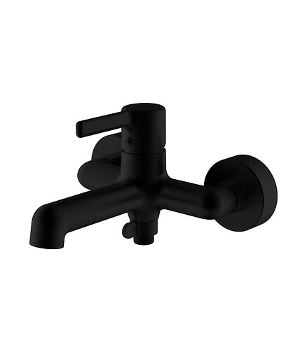 Смеситель COLUMN BLACK CLM 54B (для ванны, кор.излив) без душ.комплекта, черный 438x503 в Материке