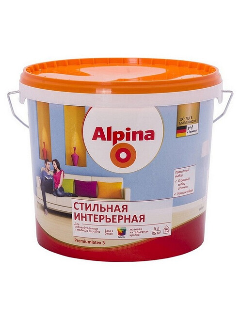 Краска Alpina Стильная интерьерная Б1 матовая, 5л / 8,2кг 495x660 Краска Alpina Стильная интерьерная Б1 матовая, 5л / 8,2кг 495x660 в Материке