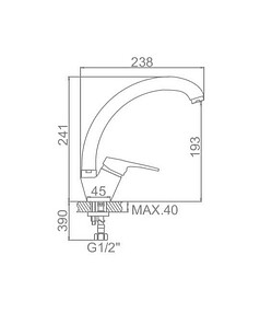 Смеситель L59.273 (для кухни) на гайке 238x286 в Материке - Вариант 2