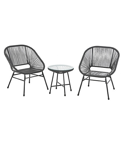 Набор мебели TULUM из веревки роуп серый (2 стула, жур.столик) 438x503 в Материке