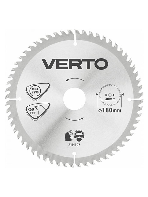 Диск пильный VERTO 180х30мм 60зуб. 61H107 495x660 Диск пильный VERTO 180х30мм 60зуб. 61H107 495x660 в Материке