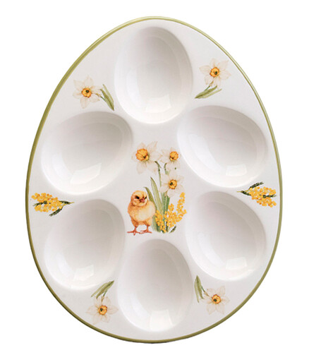 Блюдо д/яиц керам. Agness Sunday 358-2314 на 6 шт 20,5х16х2,5см 438x503 в Материке