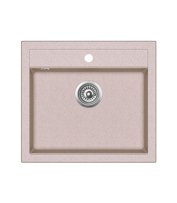 Мойка QUADRO SQQ100-110W 565x510мм гранит-бежевый с выпуском 586x674 в Материке