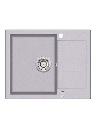 Мойка TESA SQT102-202AW 620x500мм гранит-алюметаллик с вып.полуавтомат 238x286 в Материке