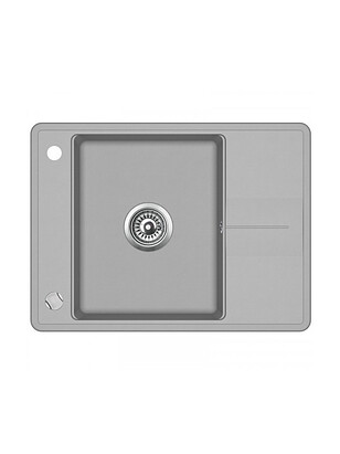 Мойка BELLA SQB102-220AW 670х500мм гранит-аргент с вып.полуавтомат 238x286 в Материке