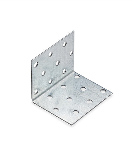 Уголок крепежный оцинк. равностор. 50x50x60x1,5мм KUR-50-60x1,5 (уп=12шт) 438x503 в Материке