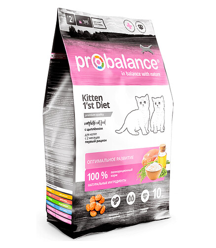 Корм для котят ProBalance Kitten 1"st Diet цыпленок (0,4кг) 438x503 в Материке