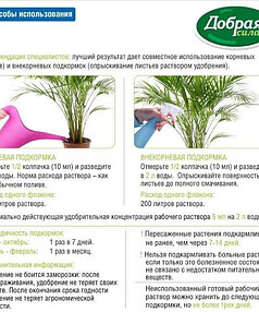 Удобрение для фикусов и пальм ДОБРАЯ СИЛА комплексное (250мл)