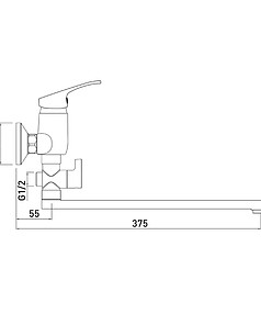 Смеситель BASE 7237258C-35L(F) (для ванны, длинный излив) с душ.комплектом 238x286 в Материке - Вариант 2