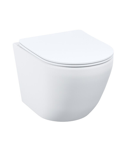 Унитаз BLANCO безободковый подвесной с сиденьем SLIM Duroplast S-Close Easy Fix 438x503 в Материке