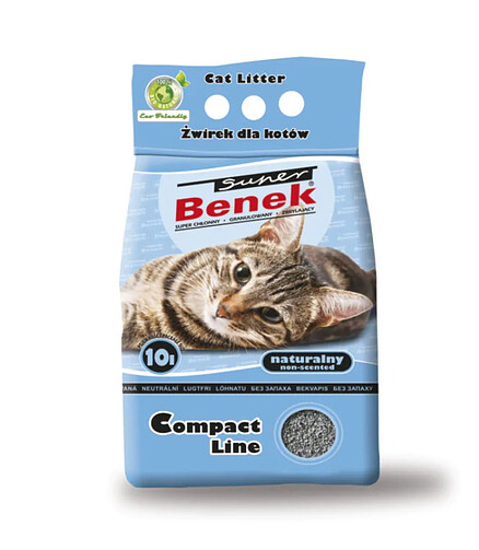 Наполнитель минеральный комкующийся Super Benek Compact Line (10л) 438x503 в Материке