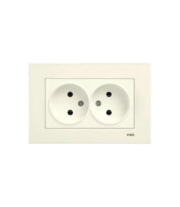 Розетка Viko KARRE 90960155 2мест. крем 586x674 Розетка Viko KARRE 90960155 2мест. крем 586x674 в Материке