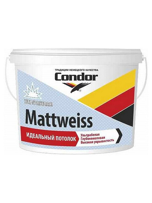 Краска Condor Mattweiss глубокоматовая, 3,75кг 495x660 Краска Condor Mattweiss глубокоматовая, 3,75кг 495x660 в Материке