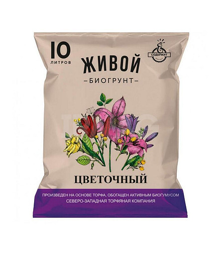 Грунт ЖИВОЙ БИОГРУНТ Цветочный (10л) 438x503 в Материке