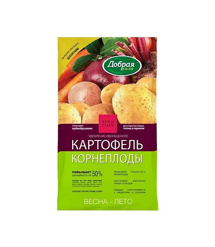 Удобрение ДОБРАЯ СИЛА Картофель-Корнеплоды Весна-Лето (0,9кг) 438x503 в Материке