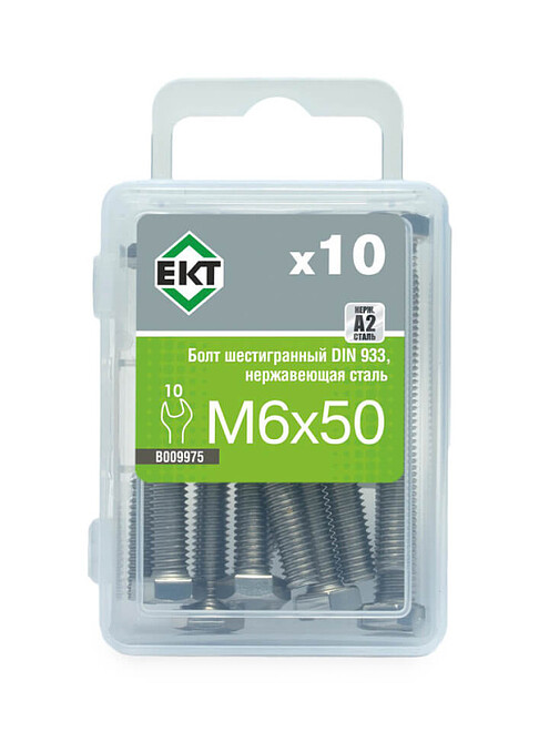 Болт 6-гранный M6х50, DIN933, НЕРЖ. СТАЛЬ, ЕКТ (уп=10шт) 495x660 Болт 6-гранный M6х50, DIN933, НЕРЖ. СТАЛЬ, ЕКТ (уп=10шт) 495x660 в Материке