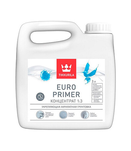 Грунтовка Tikkurila EURO PRIMER концентрат (1:3), 10л 438x503 в Материке