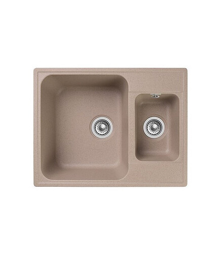 Мойка QUARZ GF-Z 09 (ECO 09), 1,5 чаши 620х480мм песок (без сифона) 438x503 в Материке